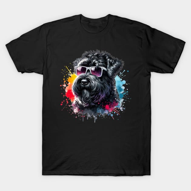 Watercolor Black Russian Terrier T-Shirt by The Jumping Cart